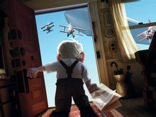 影片《飞屋环游记》中战斗机袭来时的场面 影片《飞屋环游记》中战斗机袭来时的场面